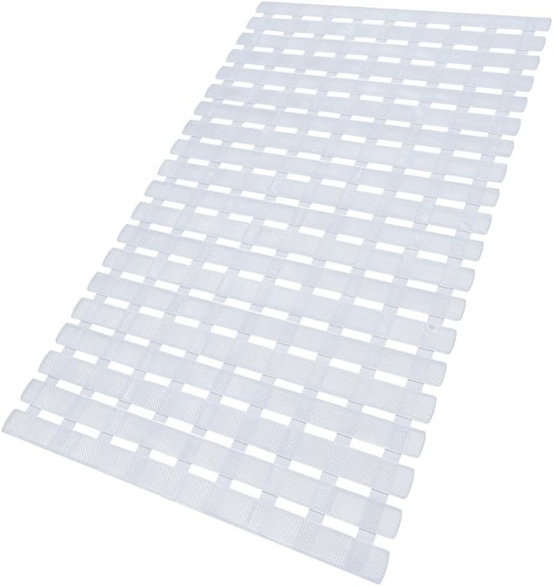 Wiojtry Bathtub Shower Mat, Pet Dog Bathing Non-Slip Mat, Dog Bath mat for tub, Quick Drain Bathtub Mat with Suction Cups & Drain Holes for Bathroom, 27.1x15.7 Inch (Transparent) - Image 1